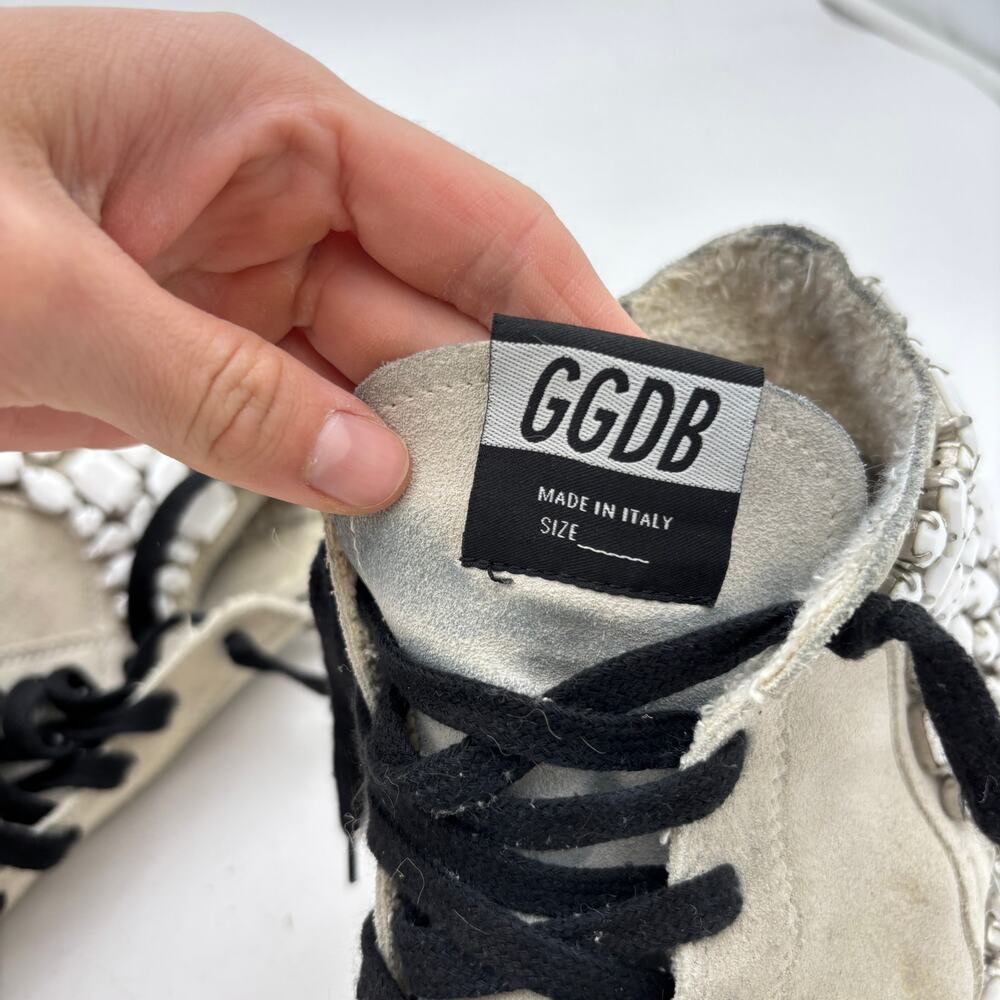 Golden Goose Francy Embelished Stones Hi Top Suede Sneaker Shoes Women's 39 US 9 - Picture 8 of 16